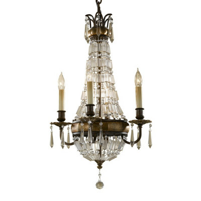 Elegant 4 Bulb Chandelier Ceiling Light in Oxidized Bronze Finish