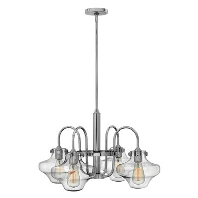 Elegant 4 Bulb Chrome Chandelier Pendant Light with LED E27 Socket