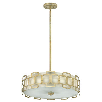 Elegant 4 Bulb Silver Leaf Ceiling Pendant Light with E27 LED Fitting