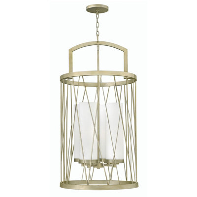 Elegant 4 Bulb Silver Leaf Chandelier - LED Pendant Ceiling Light with E27 Socket