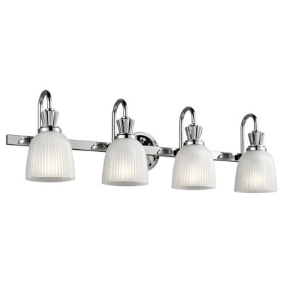 Elegant 4 Bulb Wall Light Sconce in Polished Chrome with LED G9 Bulbs