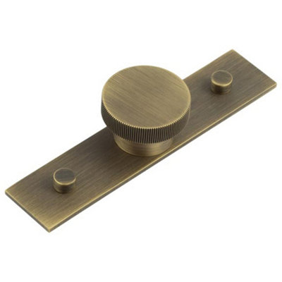 Elegant 40mm Antique Brass Cupboard Knob with Backplate Options - Kitchen Cabinet Knob