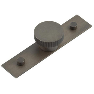 Elegant 40mm Dark Bronze Cupboard Knob with Backplate - Kitchen Cabinet Knob