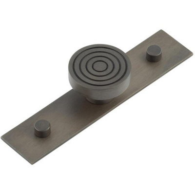 Elegant 40mm Dark Bronze Cupboard Knob with Solid Brass Backplate - Kitchen Cabinet Knob