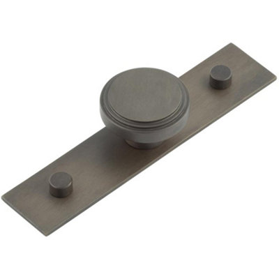 Elegant 40mm Dark Bronze Cupboard Knob with Stylish Backplate - Kitchen Cabinet Knob