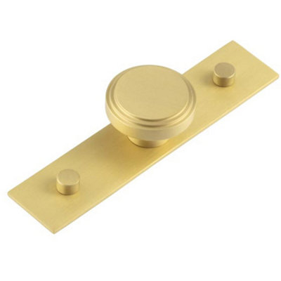 Elegant 40mm Satin Brass Cupboard Knob with Stepped Design - Kitchen Cabinet Knob