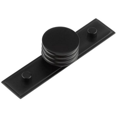 Elegant 40mm Stepped Matt Black Cupboard Knob for Stylish Interiors - Kitchen Cabinet Knob