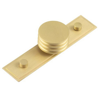 Elegant 40mm Stepped Satin Brass Cupboard Knob for Home Decor - Kitchen Cabinet Knob
