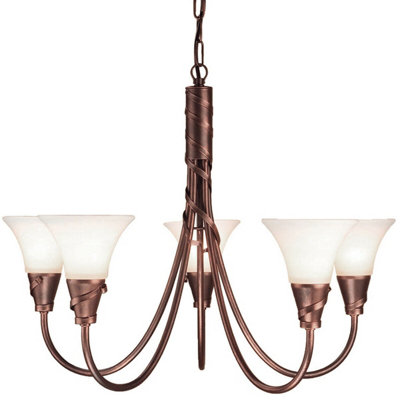 Elegant 5 Bulb Copper Patina Chandelier Pendant Light for Modern Interiors