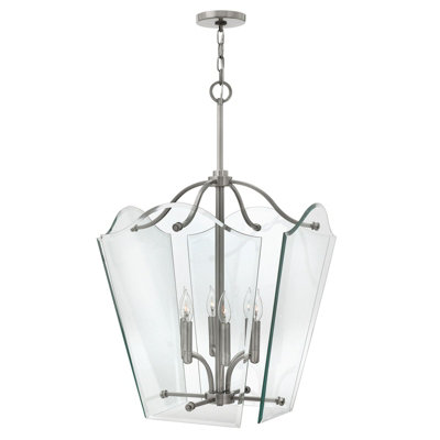 Elegant 6 Bulb Ceiling Pendant Light in Polished Antique Nickel for Stunning Interiors