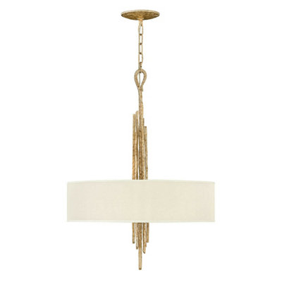 Elegant 6 Bulb Champagne Gold Ceiling Pendant Light with LED E14 Fitting