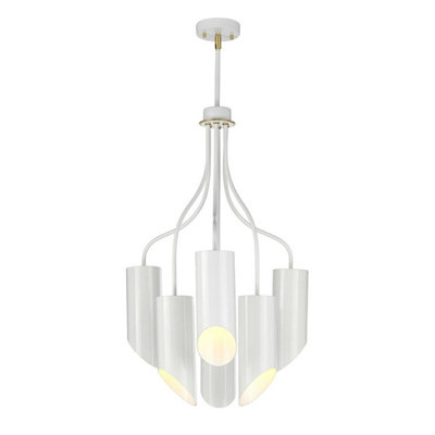 Elegant 6 Bulb Chandelier Pendant Light in Aged Brass Finish