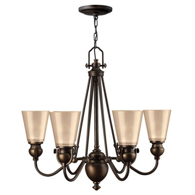 Elegant 6 Bulb Chandelier Pendant Light in Olde Bronze - LED E27 60W