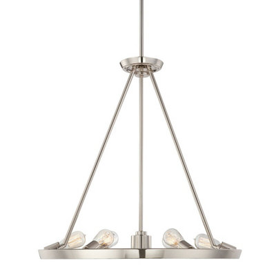 Elegant 6 Bulb Imperial Silver Chandelier Pendant Light with LED GU10 Bulbs