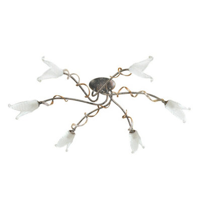 Elegant 6 Bulb Semi Flush Light in Black, Silver and Gold with G9 3.5W LED Bulbs