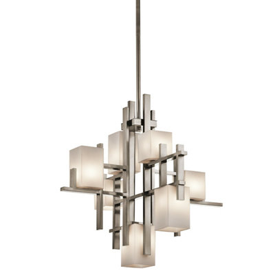 Elegant 7 Bulb Classic Pewter Chandelier Pendant Light with LED G9 3.5W Bulbs