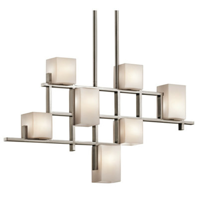 Elegant 7 Bulb Classic Pewter Chandelier Pendant Light with LED G9 Bulbs