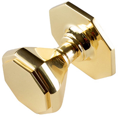 Elegant 70mm Polished Brass Centre Door Knob for Stylish Interiors - External Front Door Knob