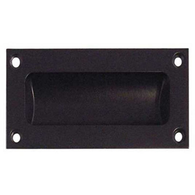 Elegant 75mm Black Flush Pulls for Cabinets and Furniture - Recessed Door Handle