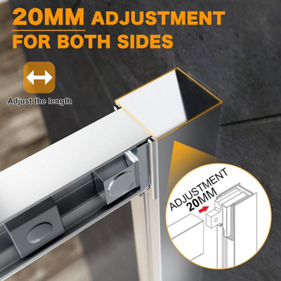 ELEGANT 760 x 760mm Square Corner Shower Enclosure, Sliding Reversible ...