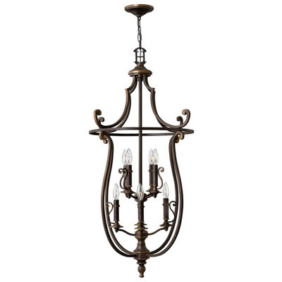 Elegant 8 Bulb Chandelier Pendant Light in Olde Bronze with LED E14 60W Bulbs