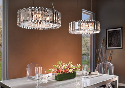 Elegant 8 Bulb Chrome Chandelier with LED G9 Bulbs for Stunning Illumination