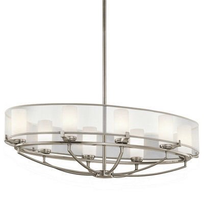 Elegant 8-Bulb Classic Pewter Chandelier with LED G9 Bulbs