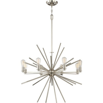 Elegant 8 Bulb Imperial Silver Chandelier with LED E27 Bulbs