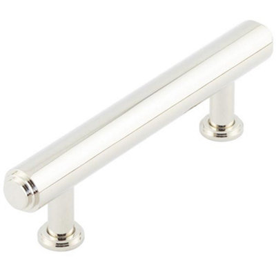 Elegant 96mm Polished Nickel Stepped Cabinet Handle for Luxurious Interiors - Kitchen Drawer Pull Handle
