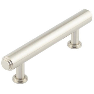 Elegant 96mm Satin Nickel Stepped Cabinet Handle for Sophisticated Interiors - Kitchen Drawer Pull Handle