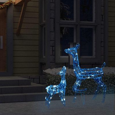 Elegant Acrylic Reindeer Family Christmas Decoration 160 LED Blue
