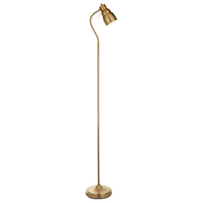 Elegant Adjustable 1630mm Tall Floor Lamp with Brushed Aged Brass Shade for Stylish Interiors