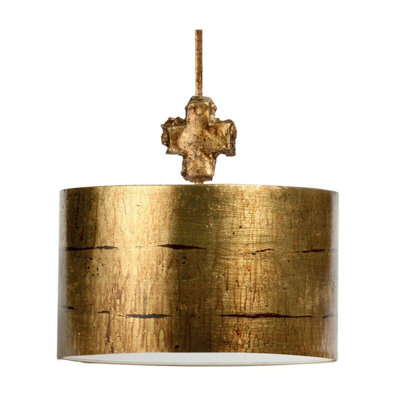 Elegant Aged Gold Ceiling Pendant Light with E27 Socket