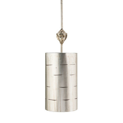Elegant Aged Silver Pendant Light Fitting with E27 Socket for LED Bulb