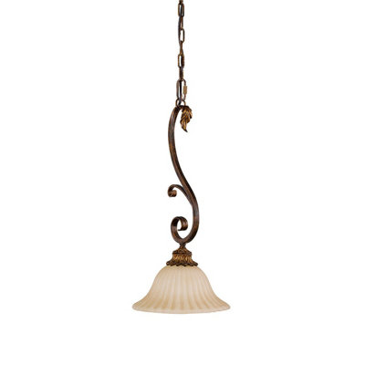 Elegant Aged Tortoise Shell Pendant Light Fitting with LED E27 Bulb