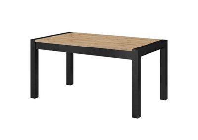 Elegant Aktiv Extending Dining Table 1600mm in Oak Taurus & Black Matt - Versatile Dining Solution H790mm D900mm