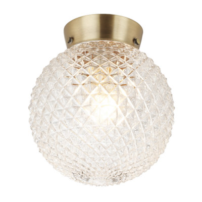 Elegant and Sleek Globe IP44 Bathroom Ceiling Light Fitting in Antique