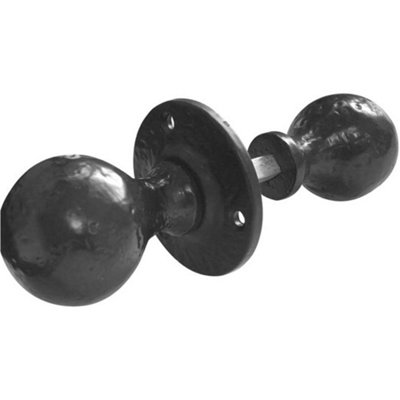 Elegant Antique Ball Rim Knob in Black - 46mm Diameter
