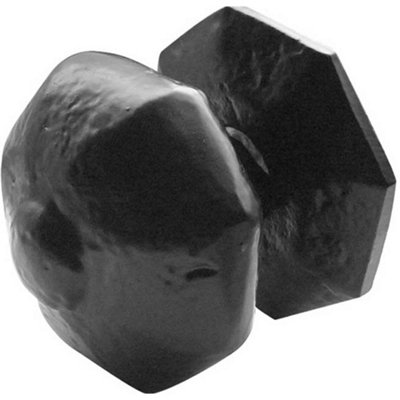 Elegant Antique Black Centre Door Knob - 72mm Diameter - External Front Door Knob