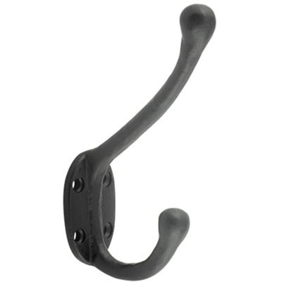 Elegant Antique Black Hat and Coat Hook - 125mm - Wall Mounted Clothing Hook