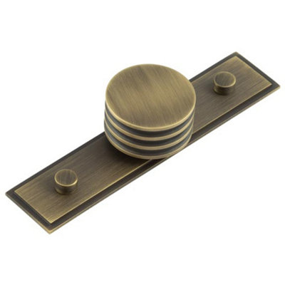 Elegant Antique Brass Cupboard Knob - 40mm Stepped Design - Kitchen Cabinet Knob