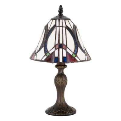 Blue and deals white tiffany lamp