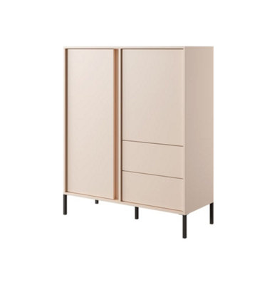 Elegant Beige Highboard Cabinet - Spacious & Modern Storage (H)1240mm (W)1040mm (D)400mm