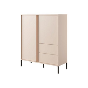 Elegant Beige Highboard Cabinet - Spacious & Modern Storage (H)1240mm (W)1040mm (D)400mm