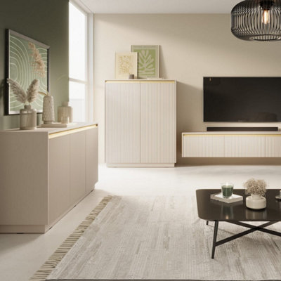 Elegant Beige Royal Sideboard Cabinet H71cm W154cm D39cm