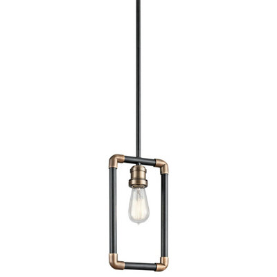 Elegant Black and Brass 1 Bulb Ceiling Pendant Light for Stylish Interiors