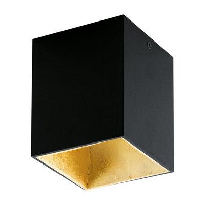 Elegant Black and Gold Square Downlight Ceiling and Wall Light with Built-in LED 3.3W