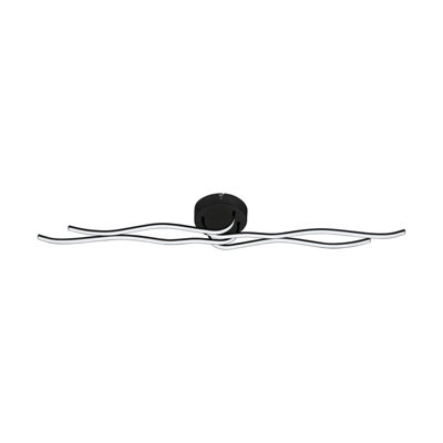 Elegant Black and White Wall Flush Ceiling Light with LED Bulb - 40W Included