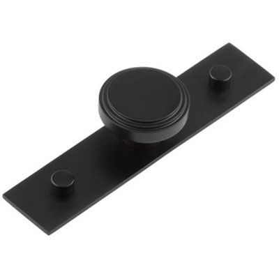 Elegant Black Cupboard Knob with Backplate - 40mm Size - Kitchen Cabinet Knob