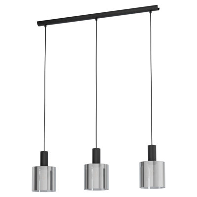 Elegant Black Pendant Ceiling Light with Vaporized Glass Shade